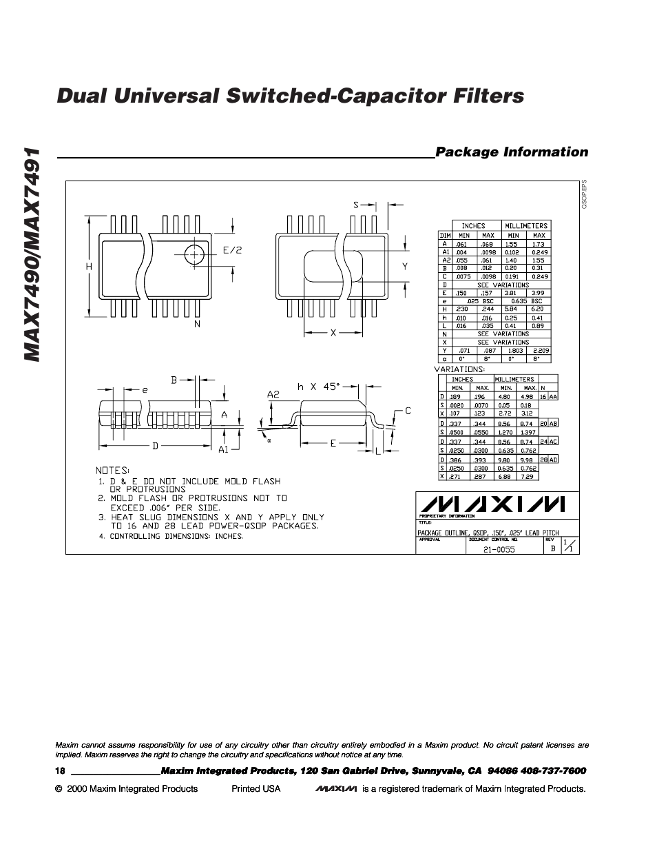 Package information | Rainbow Electronics MAX7491 User Manual | Page 18 / 18