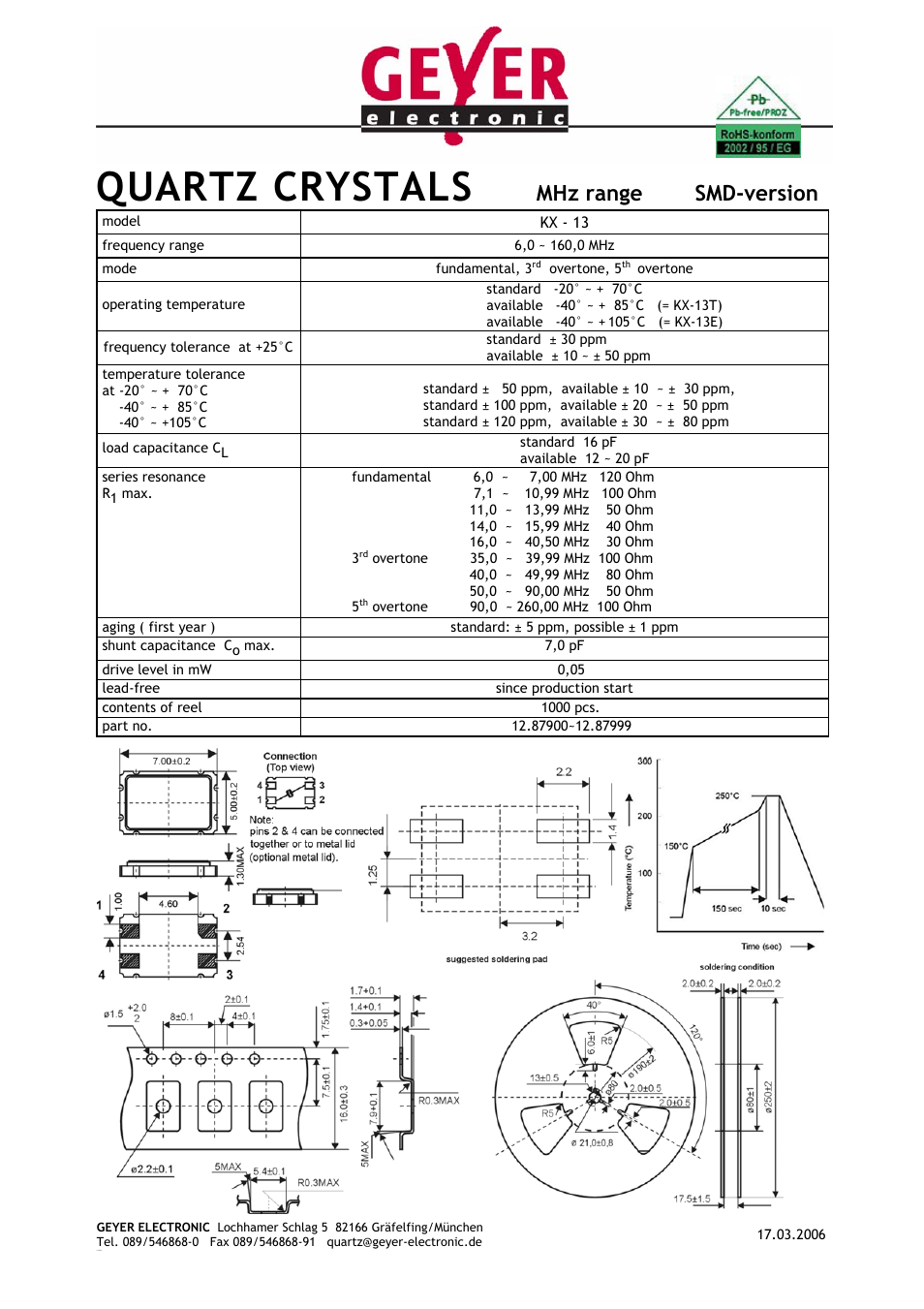 Rainbow Electronics KX-13 User Manual | 1 page