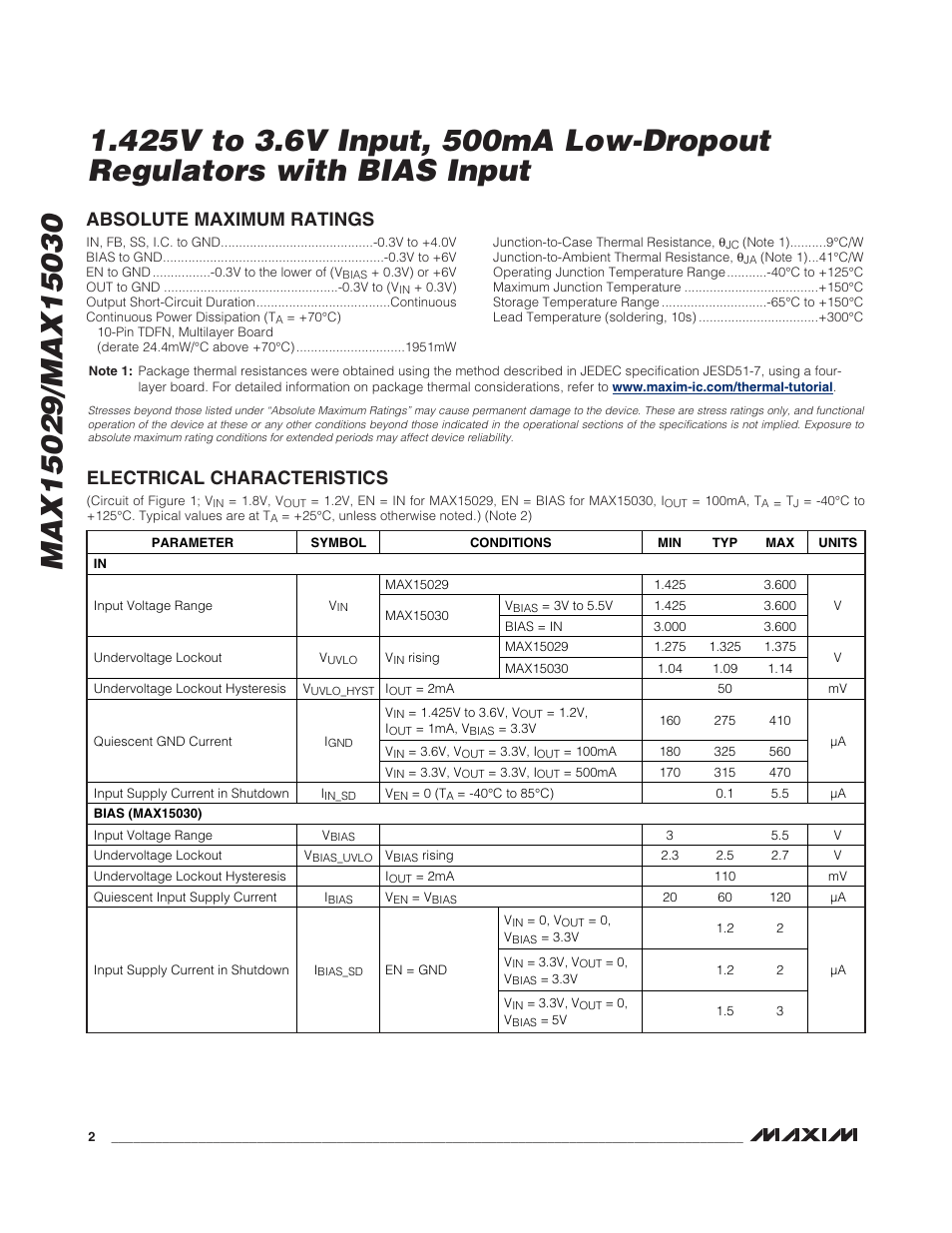 Rainbow Electronics MAX15030 User Manual | Page 2 / 10