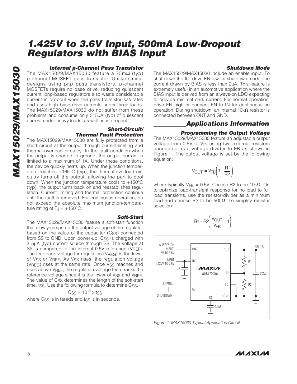 Applications information | Rainbow Electronics MAX15030 User Manual | Page 8 / 10