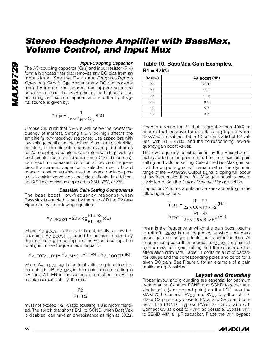 Max9729 | Rainbow Electronics MAX9729 User Manual | Page 22 / 28