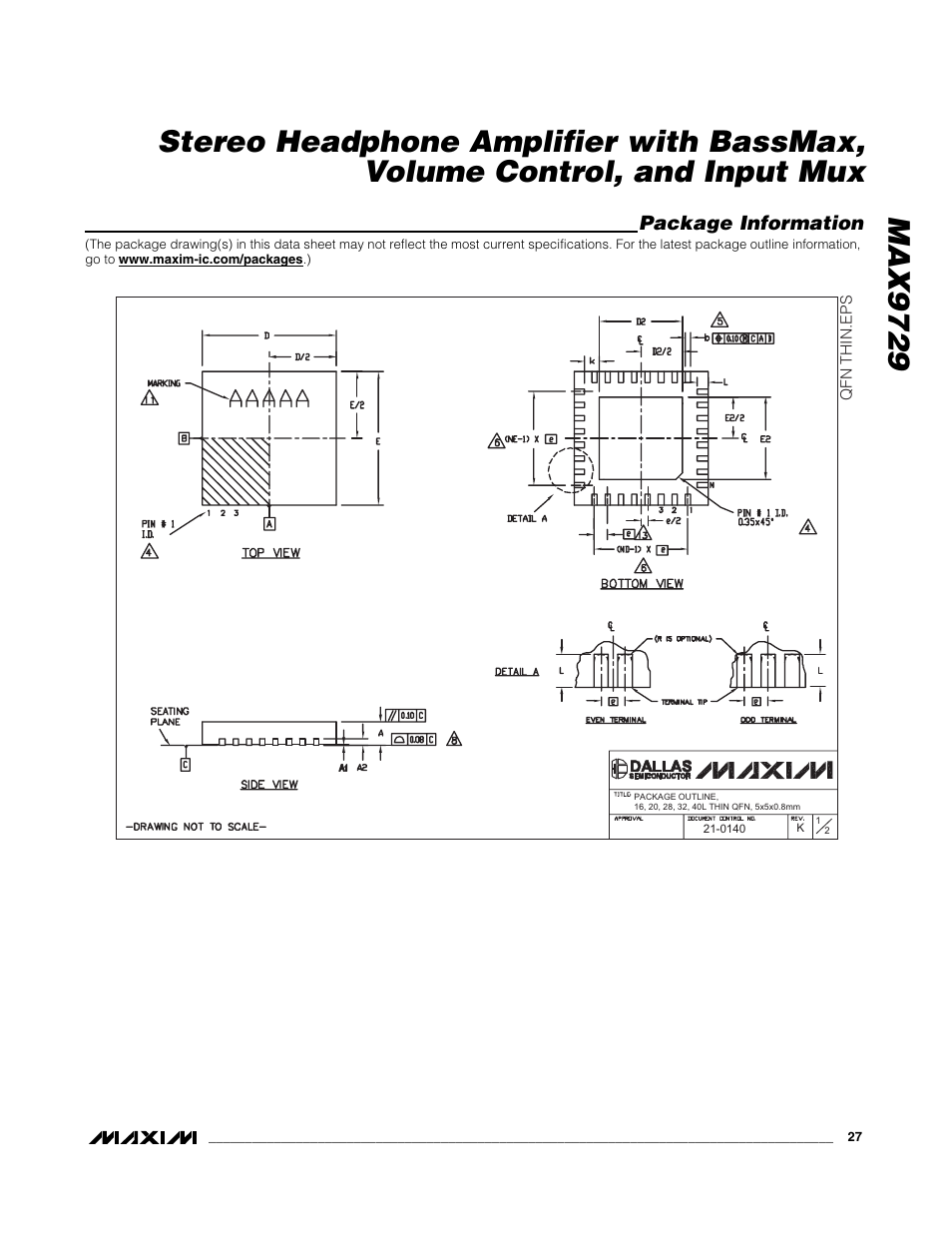 Rainbow Electronics MAX9729 User Manual | Page 27 / 28