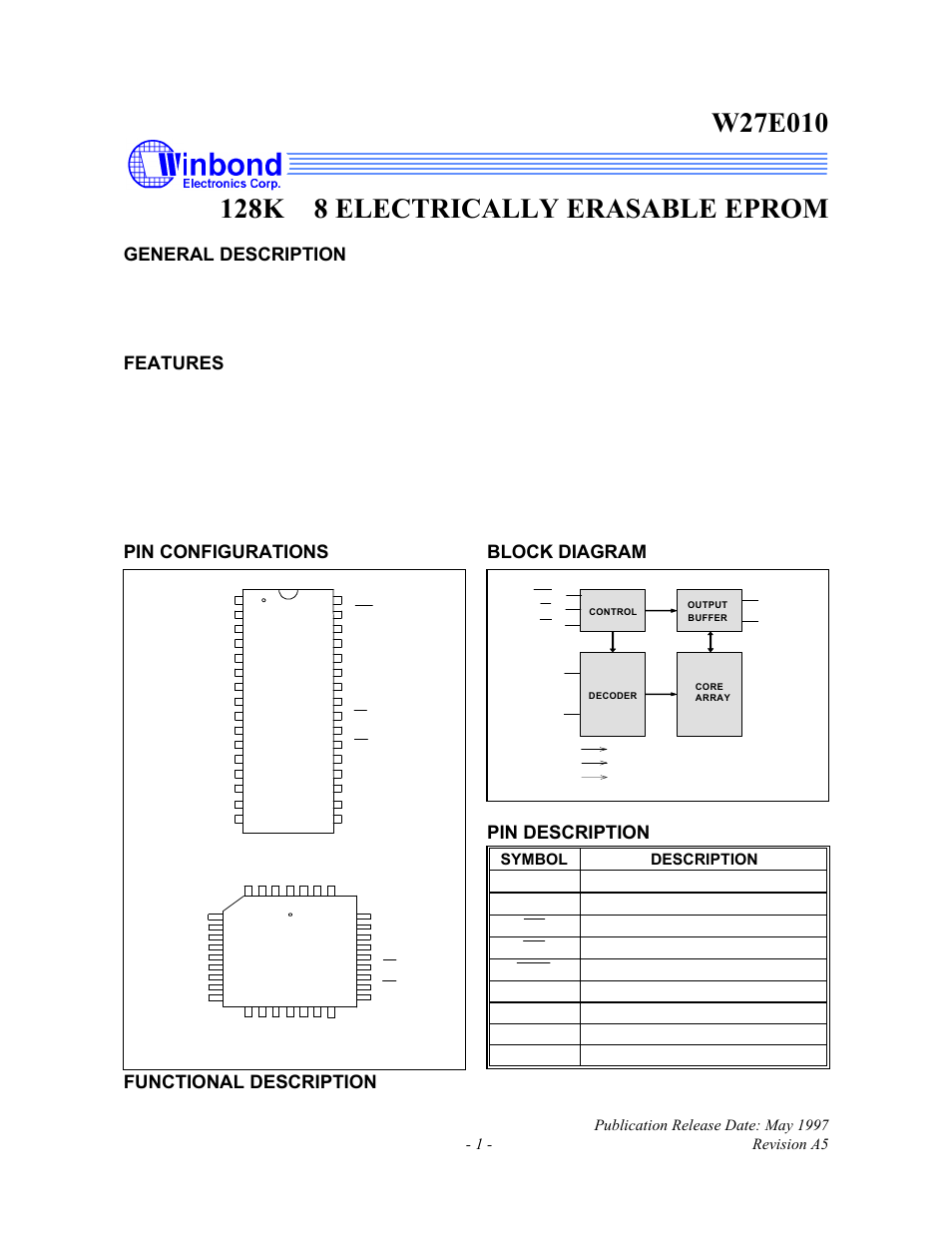 Rainbow Electronics W27E010 User Manual | 14 pages