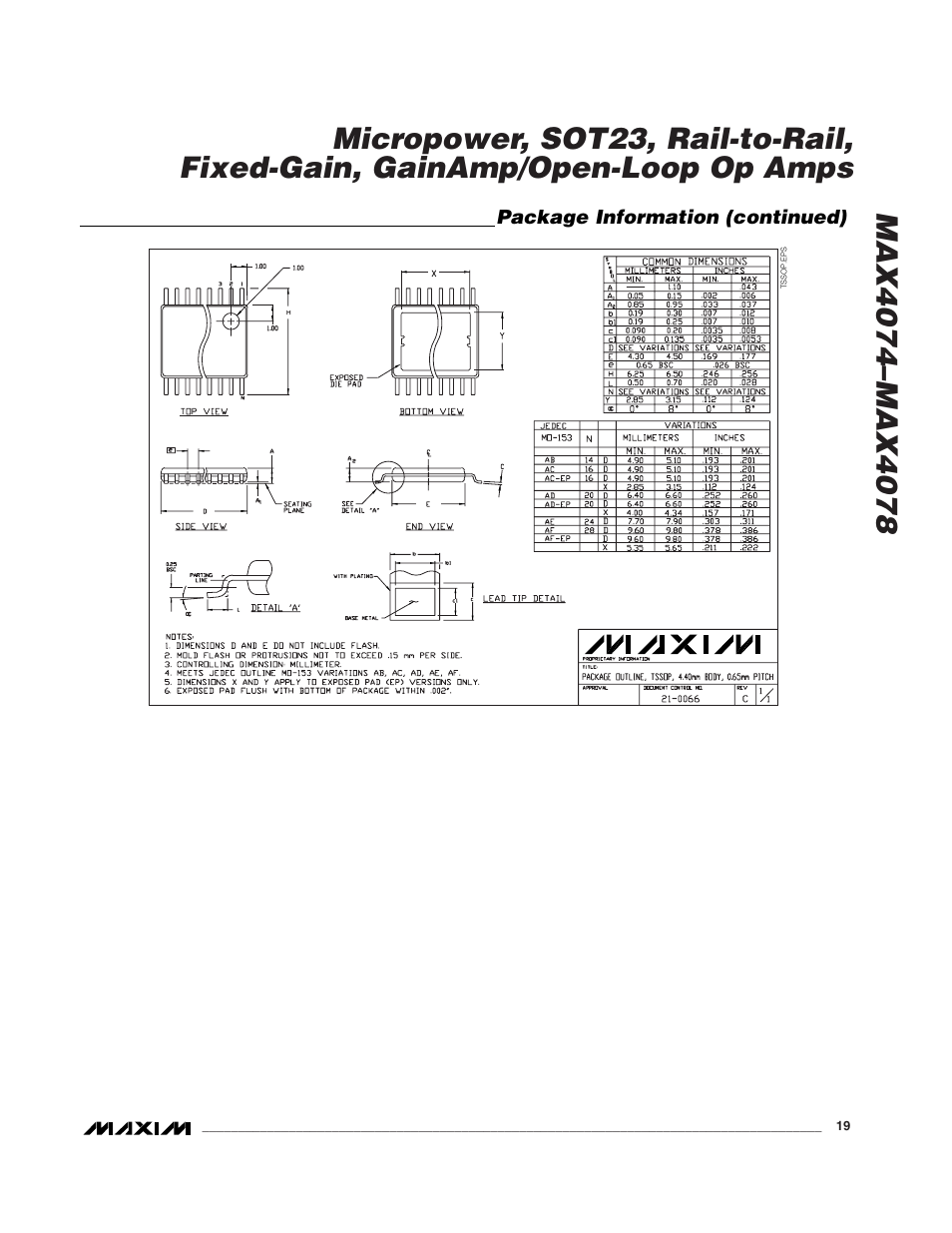 Rainbow Electronics MAX4074_MAX4078 User Manual | Page 19 / 20