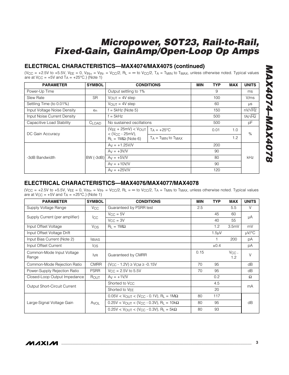 Rainbow Electronics MAX4074_MAX4078 User Manual | Page 3 / 20