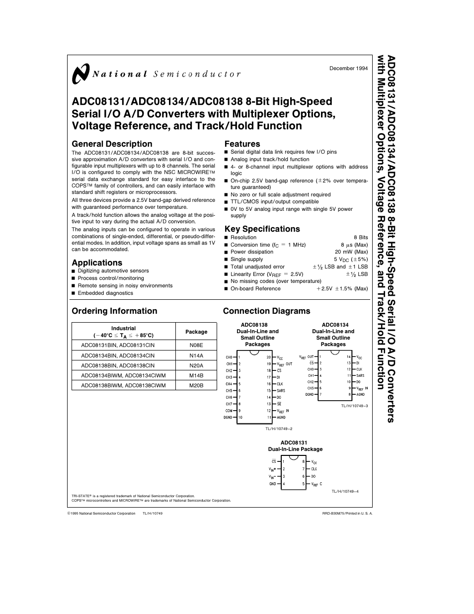 Rainbow Electronics ADC08138 User Manual | 22 pages