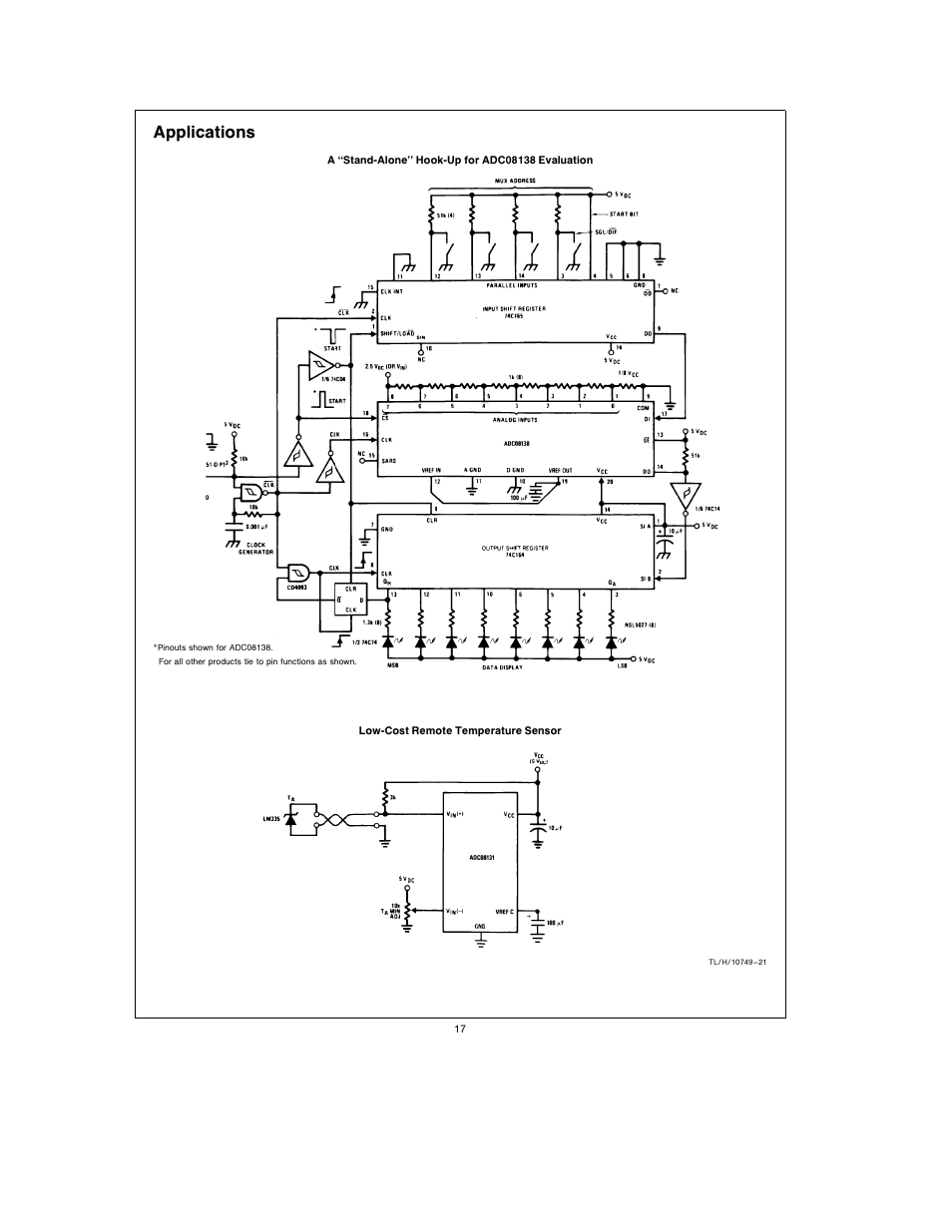 Applications | Rainbow Electronics ADC08138 User Manual | Page 17 / 22