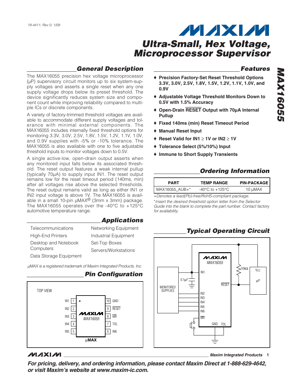 Rainbow Electronics MAX16055 User Manual | 9 pages