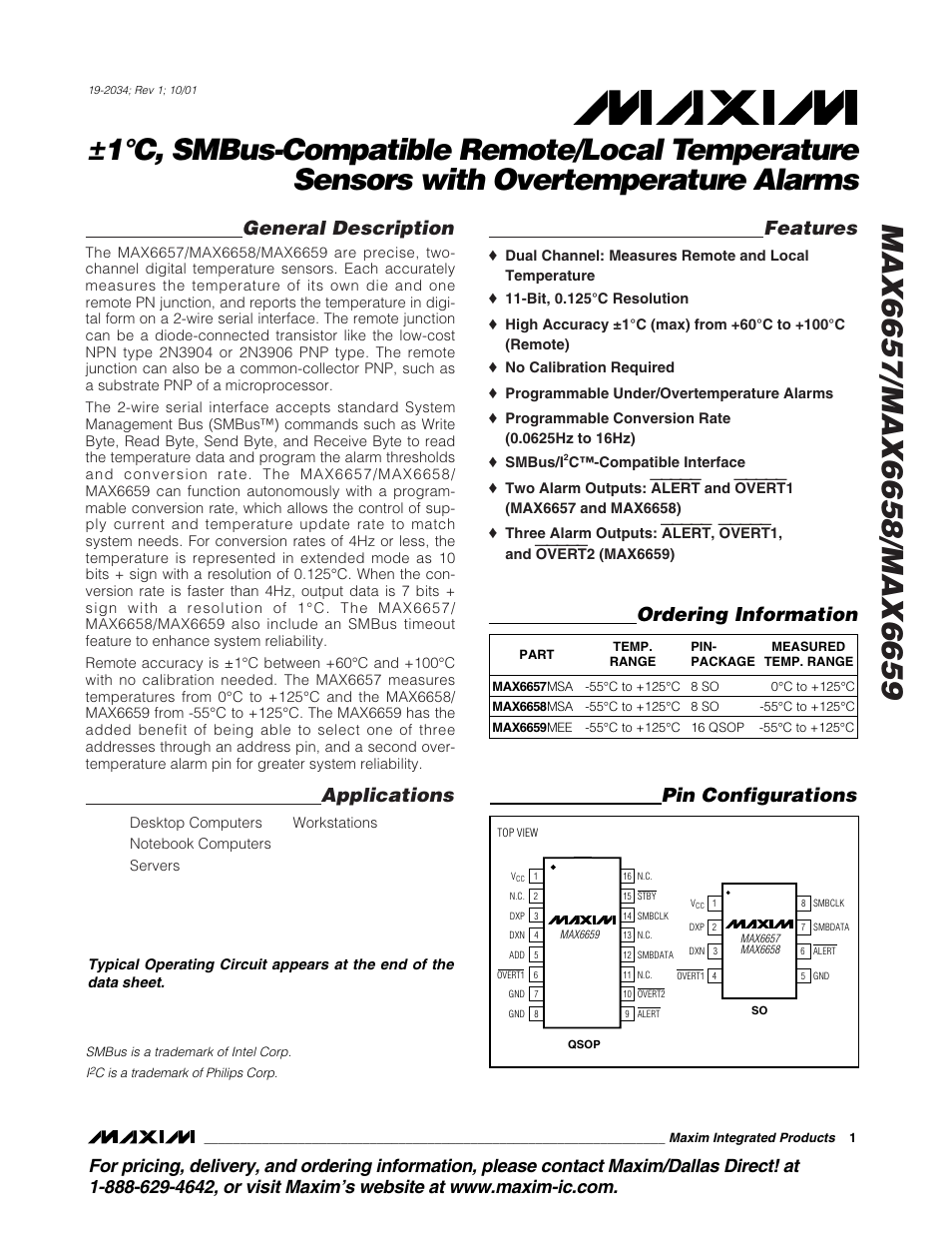 Rainbow Electronics MAX6659 User Manual | 17 pages