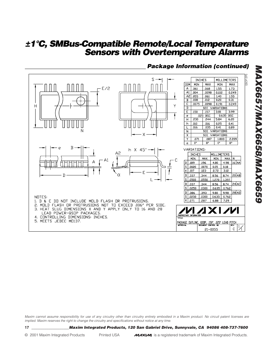 Rainbow Electronics MAX6659 User Manual | Page 17 / 17