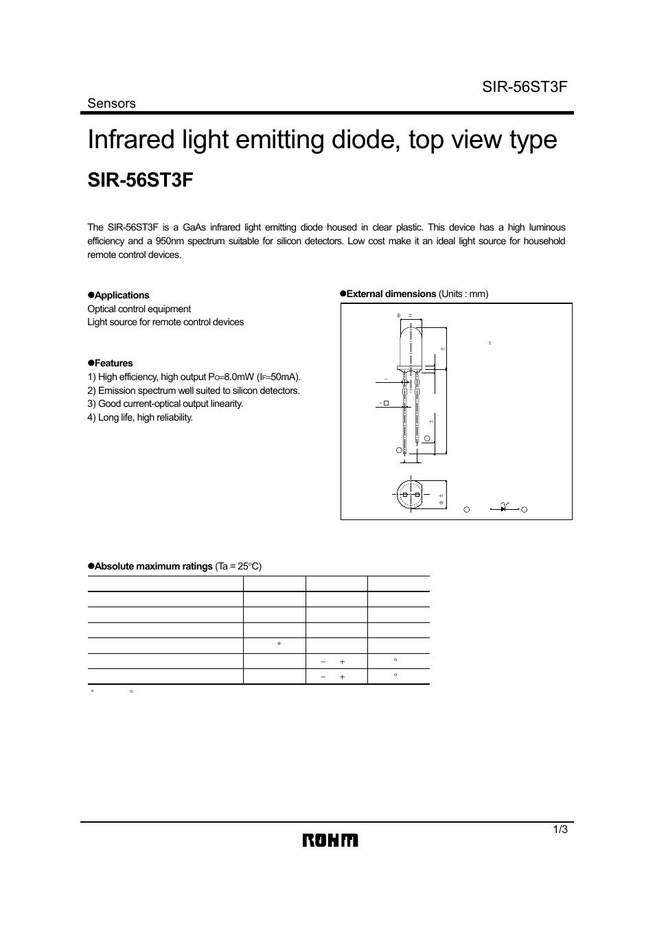 Rainbow Electronics SIR-56ST3F User Manual | 3 pages