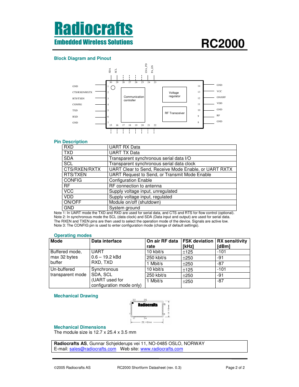 Rc2000 | Rainbow Electronics RC2000 User Manual | Page 2 / 2