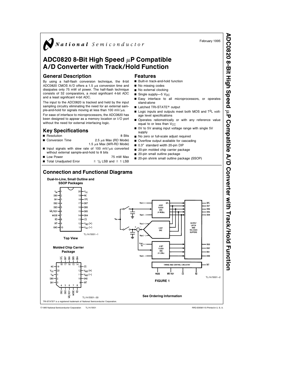 Rainbow Electronics ADC0820 User Manual | 20 pages