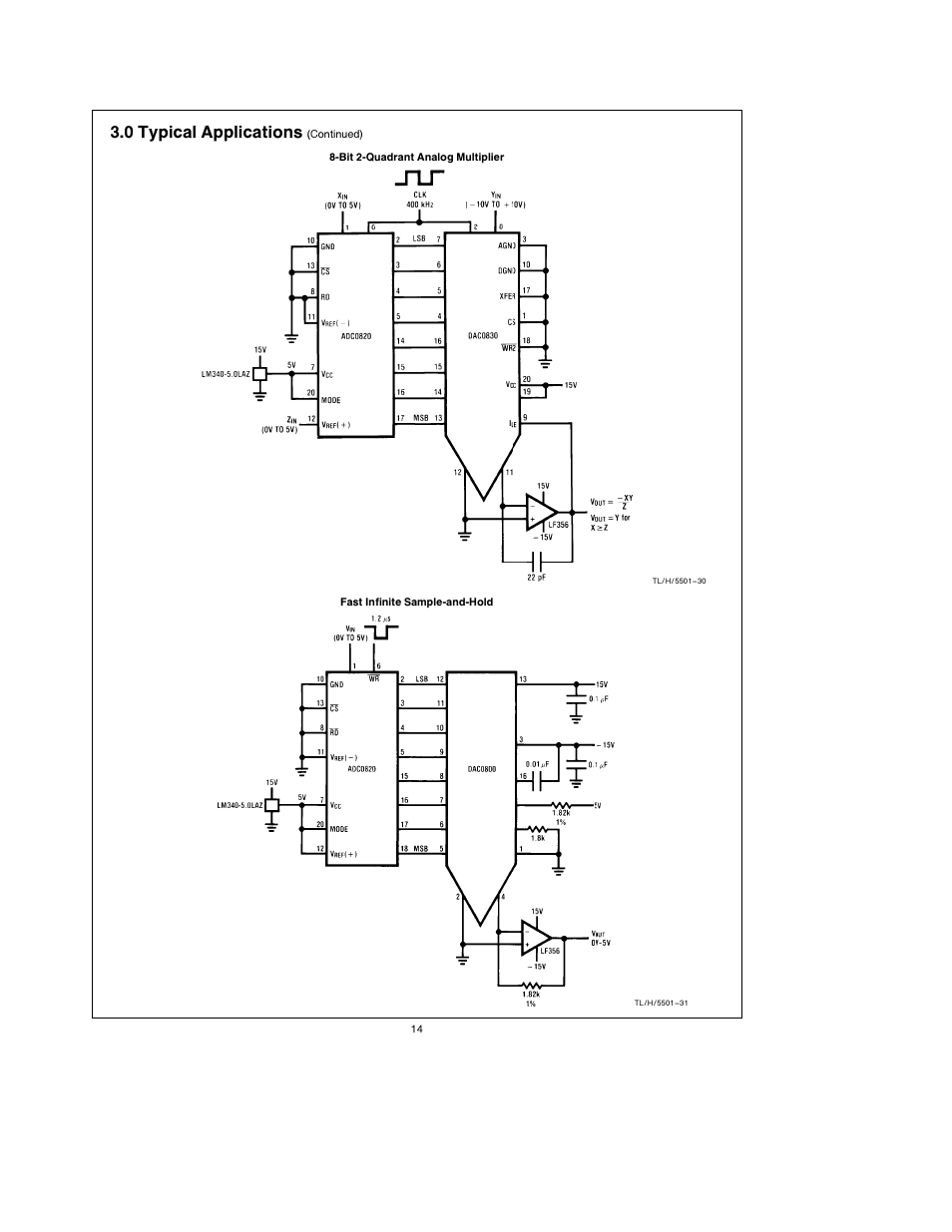 3 0 typical applications | Rainbow Electronics ADC0820 User Manual | Page 14 / 20