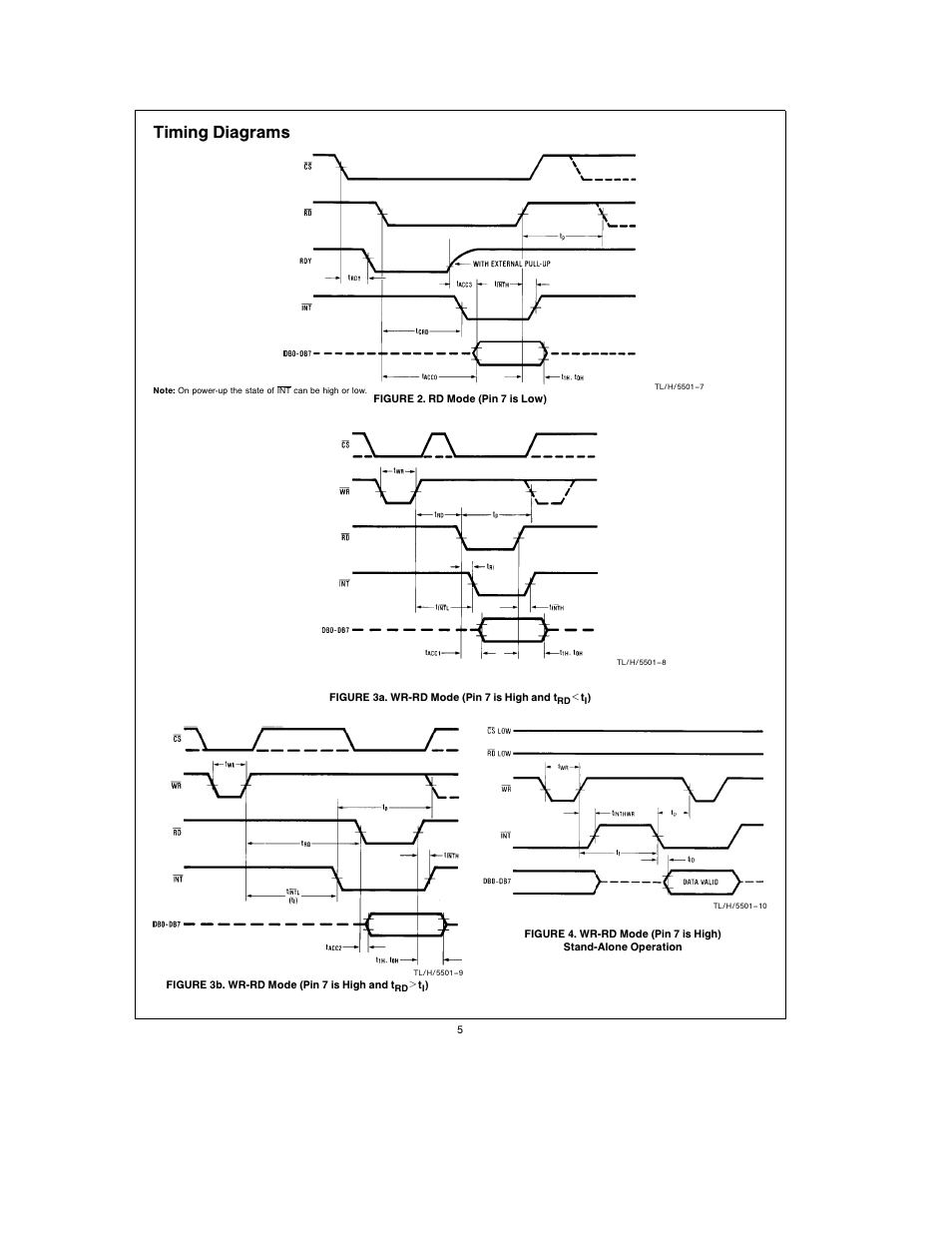 Timing diagrams | Rainbow Electronics ADC0820 User Manual | Page 5 / 20