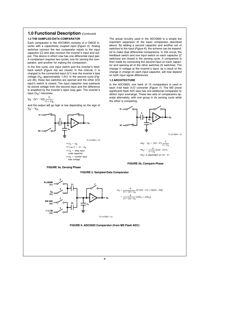 1 0 functional description | Rainbow Electronics ADC0820 User Manual | Page 8 / 20