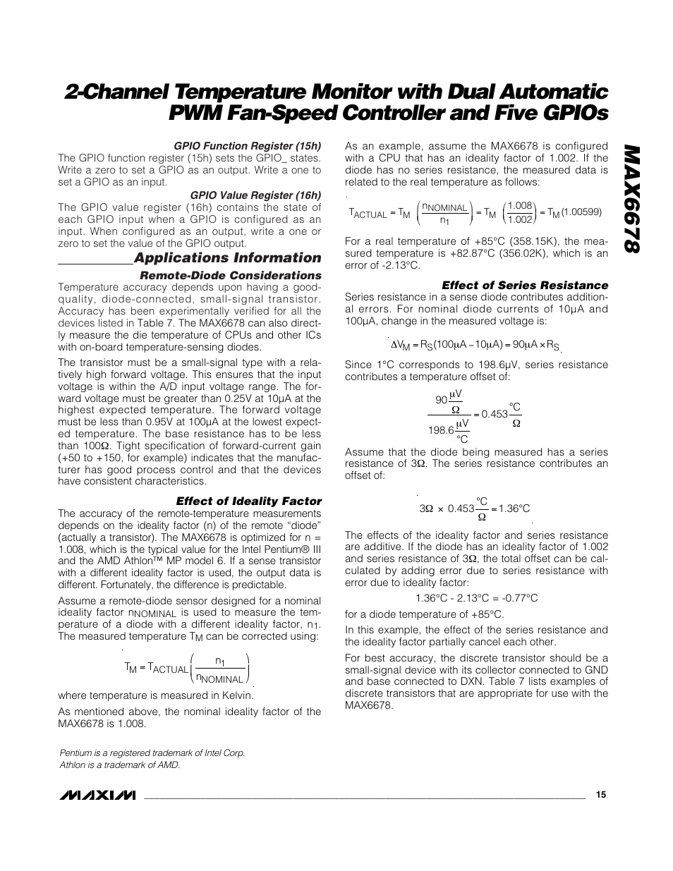 Applications information | Rainbow Electronics MAX6678 User Manual | Page 15 / 19