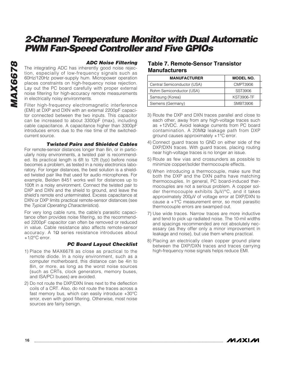Max6678 | Rainbow Electronics MAX6678 User Manual | Page 16 / 19