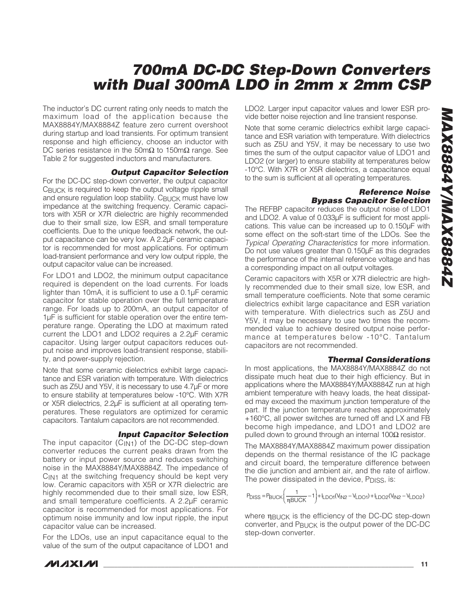 Rainbow Electronics MAX8884Z User Manual | Page 11 / 15