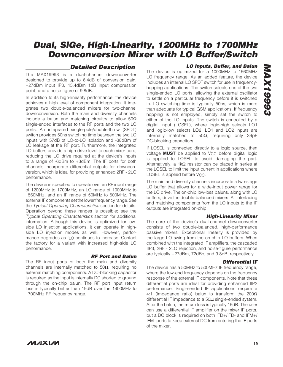 Rainbow Electronics MAX19993 User Manual | Page 19 / 23