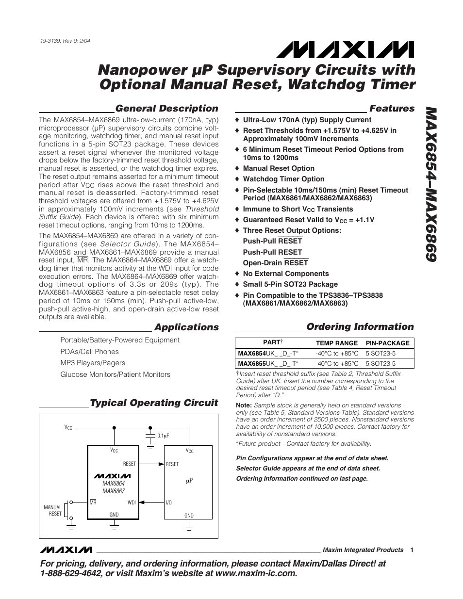 Rainbow Electronics MAX6869 User Manual | 17 pages