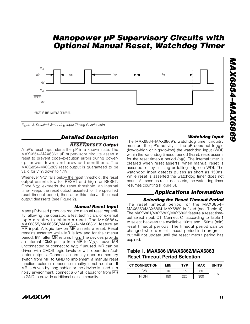 Detailed description, Applications information | Rainbow Electronics MAX6869 User Manual | Page 11 / 17