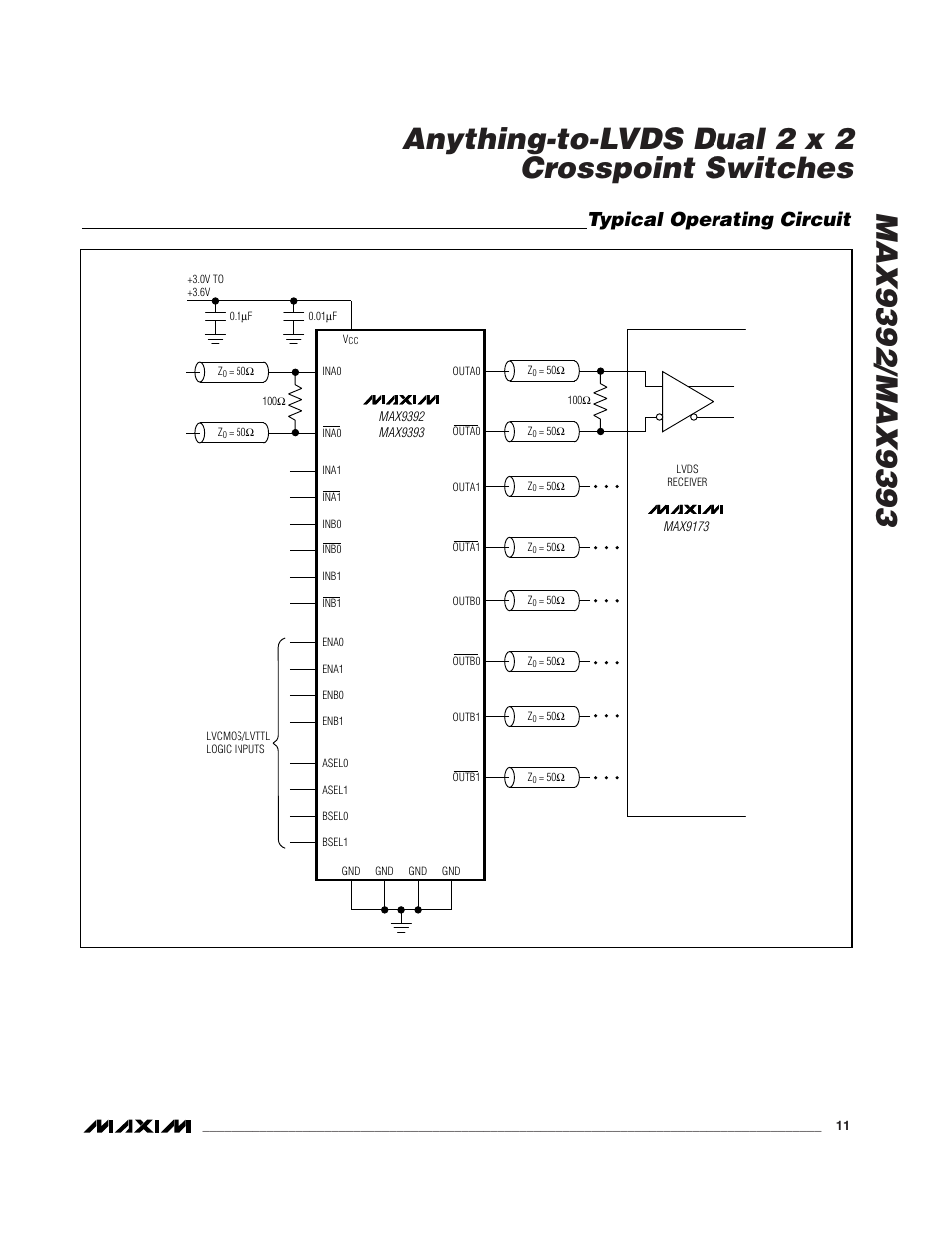 Typical operating circuit | Rainbow Electronics MAX9393 User Manual | Page 11 / 14