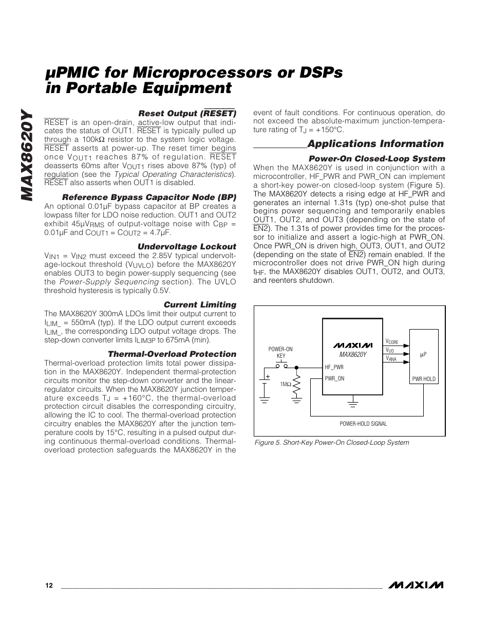Max8620y, Applications information | Rainbow Electronics MAX8620 User Manual | Page 12 / 18