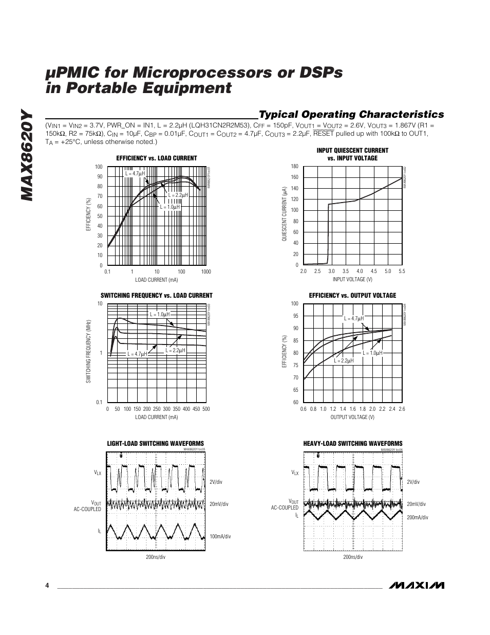 Typical operating characteristics | Rainbow Electronics MAX8620 User Manual | Page 4 / 18