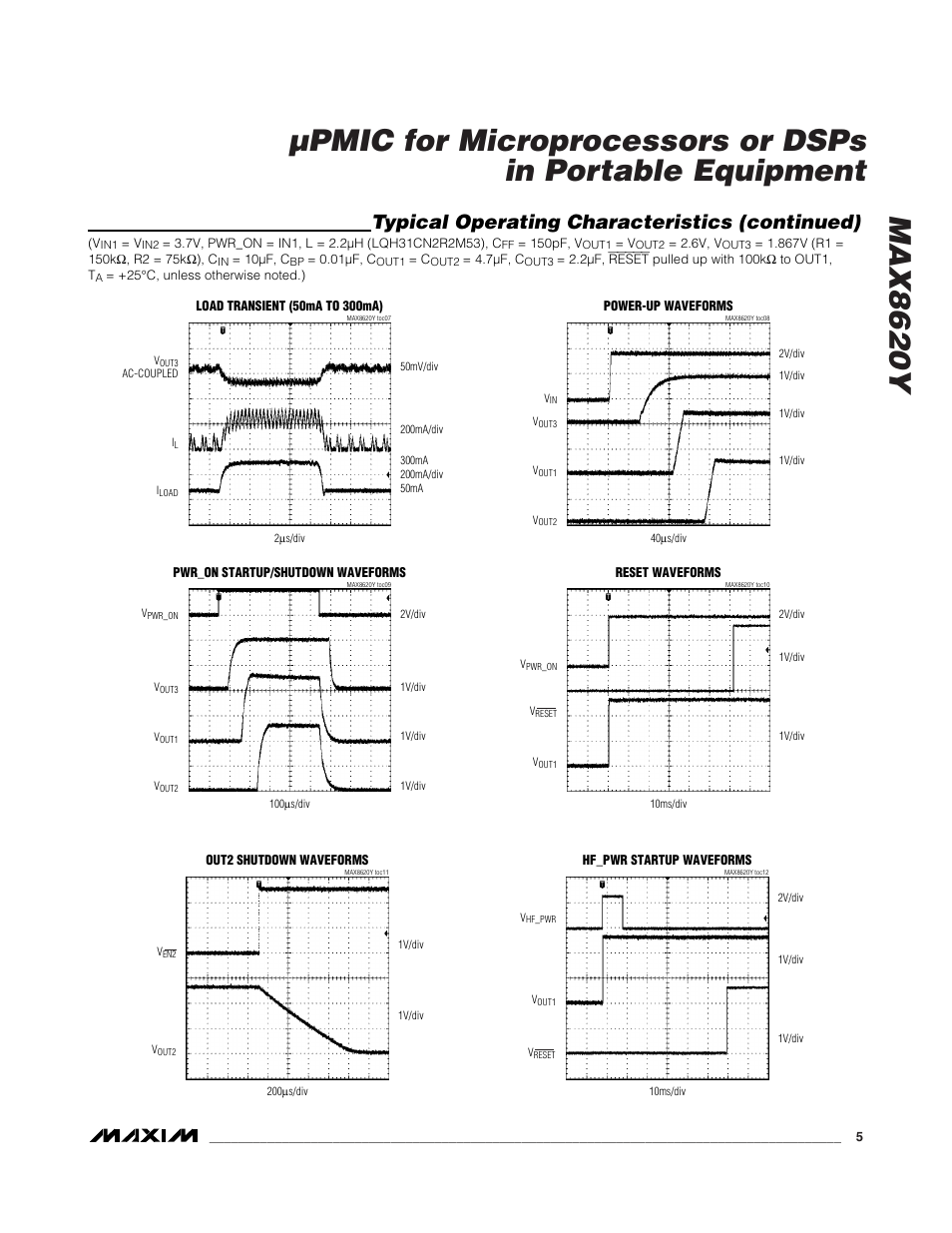 Typical operating characteristics (continued) | Rainbow Electronics MAX8620 User Manual | Page 5 / 18