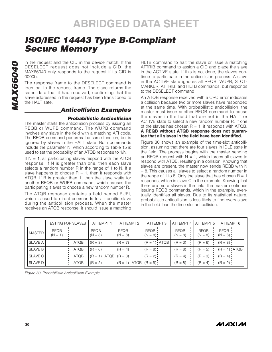 Abridged data sheet, Anticollision examples | Rainbow Electronics MAX66040 User Manual | Page 21 / 25