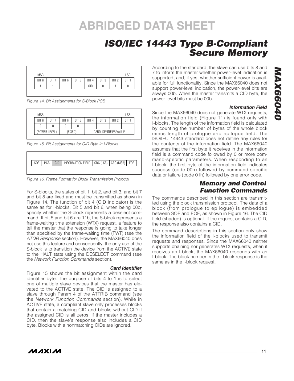 Abridged data sheet | Rainbow Electronics MAX66040 User Manual | Page 9 / 25