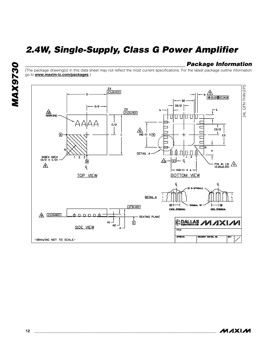 Package information | Rainbow Electronics MAX9730 User Manual | Page 12 / 14