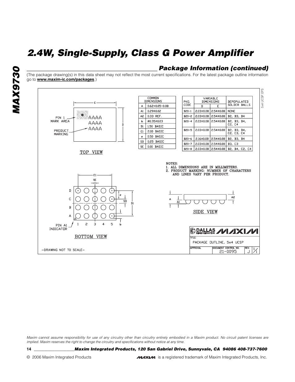 Rainbow Electronics MAX9730 User Manual | Page 14 / 14