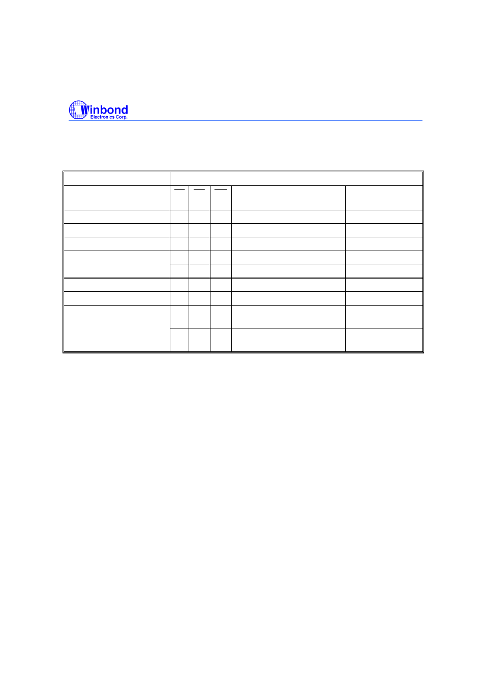 Table of operating modes | Rainbow Electronics W29EE512 User Manual | Page 5 / 21