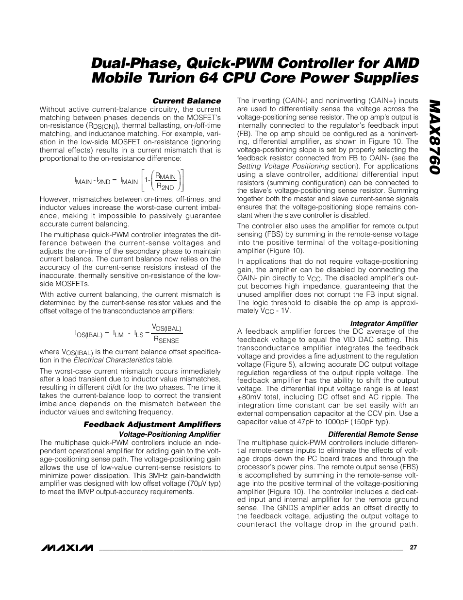 Rainbow Electronics MAX8760 User Manual | Page 27 / 39