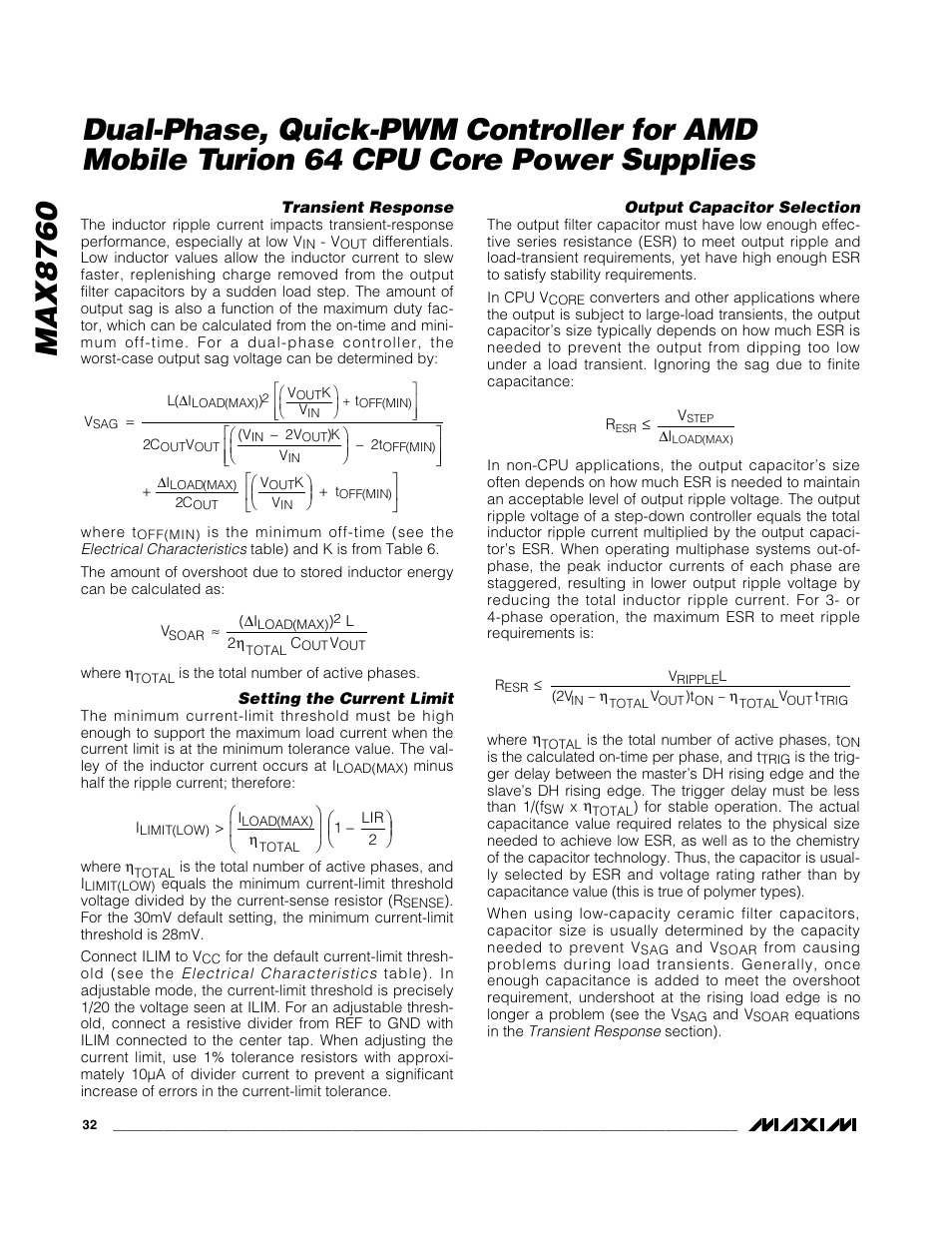 Rainbow Electronics MAX8760 User Manual | Page 32 / 39