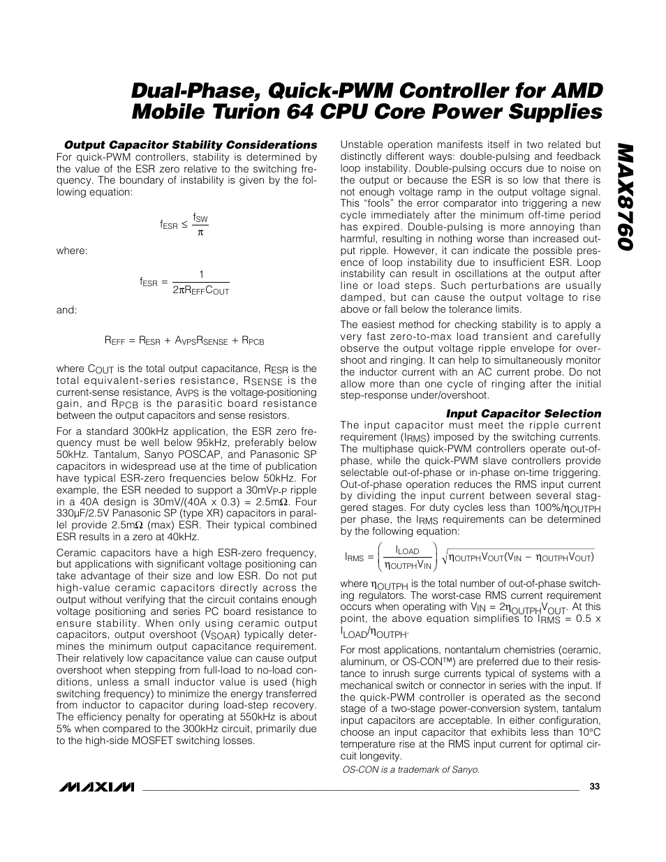 Rainbow Electronics MAX8760 User Manual | Page 33 / 39