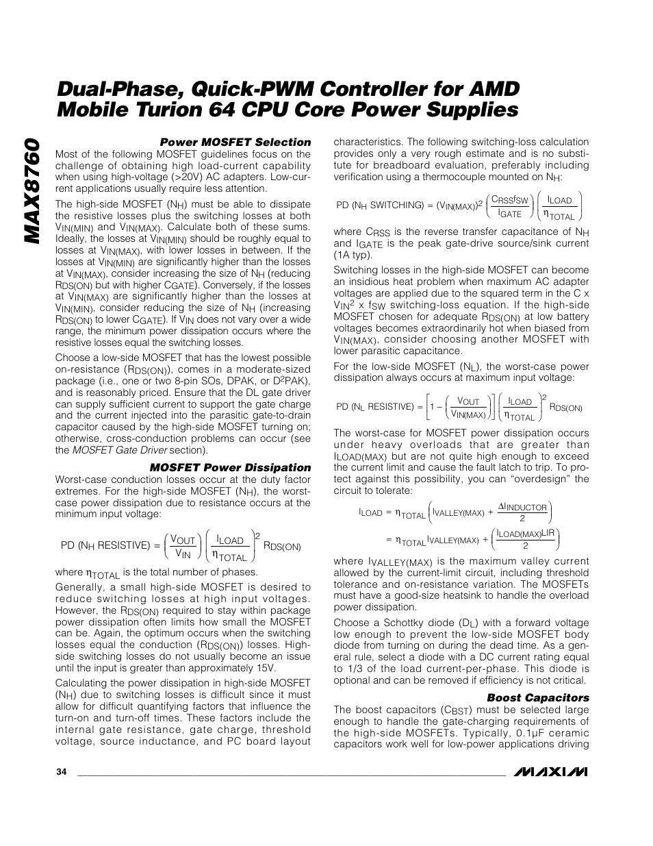 Rainbow Electronics MAX8760 User Manual | Page 34 / 39