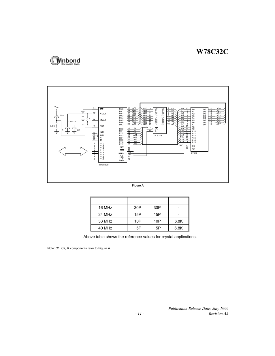 W78c32c, Typical application circuit | Rainbow Electronics W78C32C User Manual | Page 11 / 14