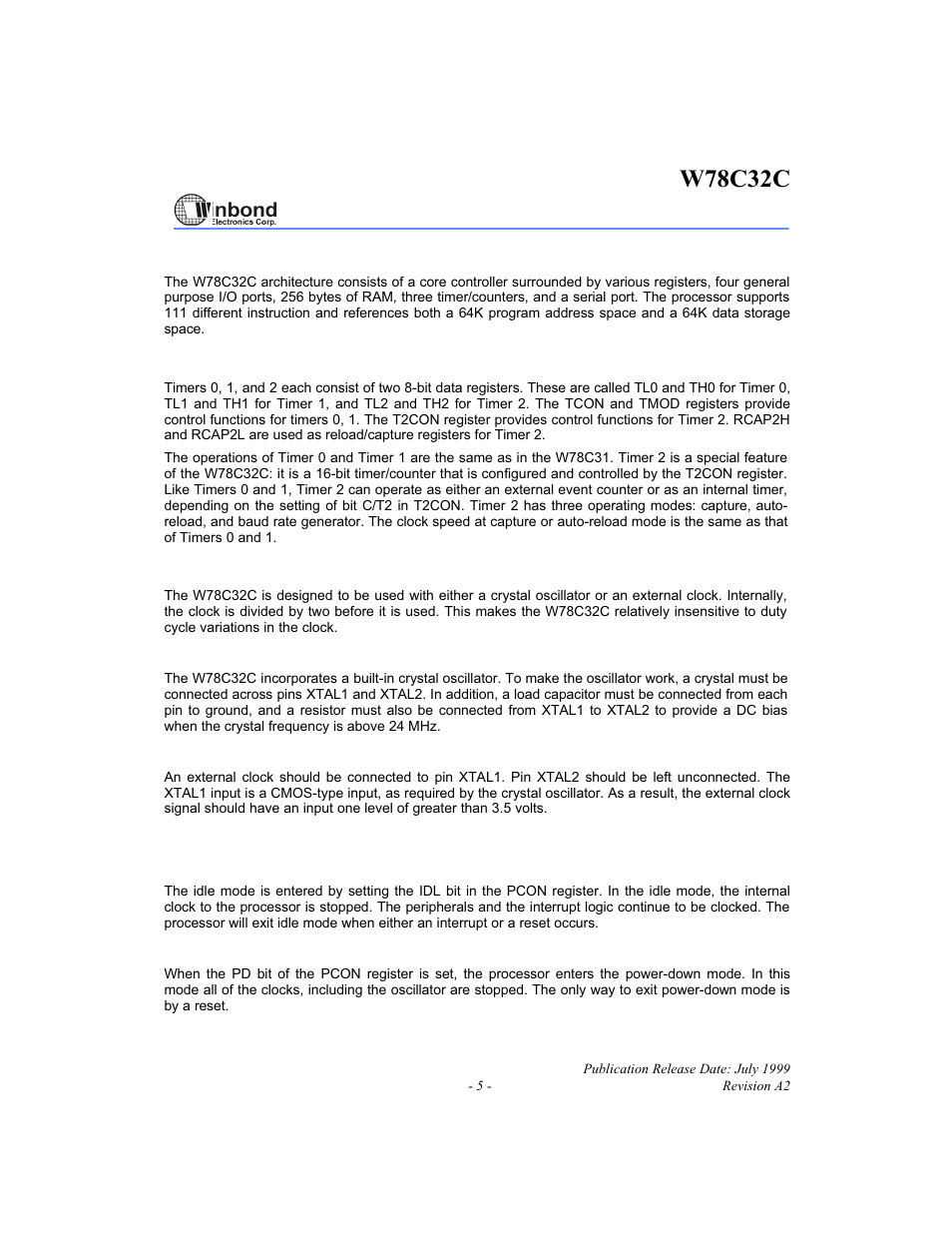 W78c32c | Rainbow Electronics W78C32C User Manual | Page 5 / 14