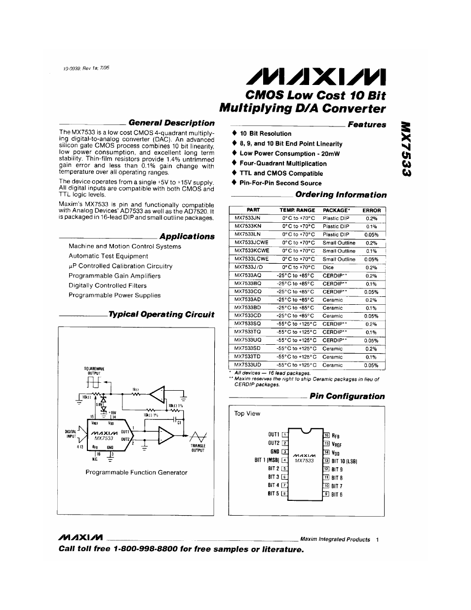 Rainbow Electronics MX7533 User Manual | 8 pages