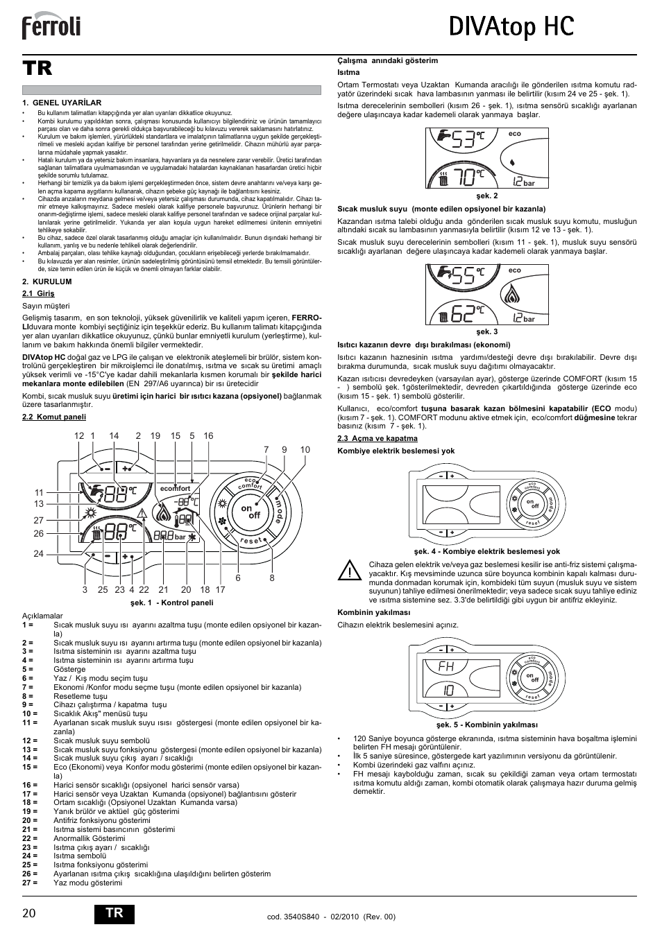 Divatop hc, 20 tr | FERROLI Divatop H C User Manual | Page 20 / 72