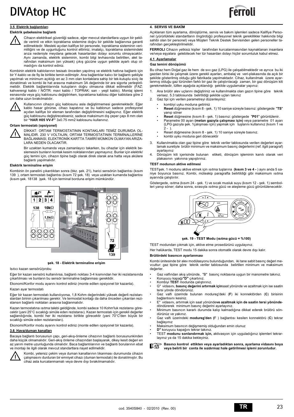 Divatop hc, 23 tr | FERROLI Divatop H C User Manual | Page 23 / 72