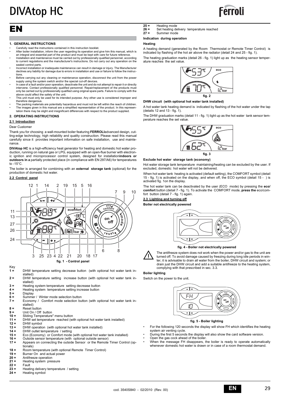 Divatop hc, 29 en | FERROLI Divatop H C User Manual | Page 29 / 72