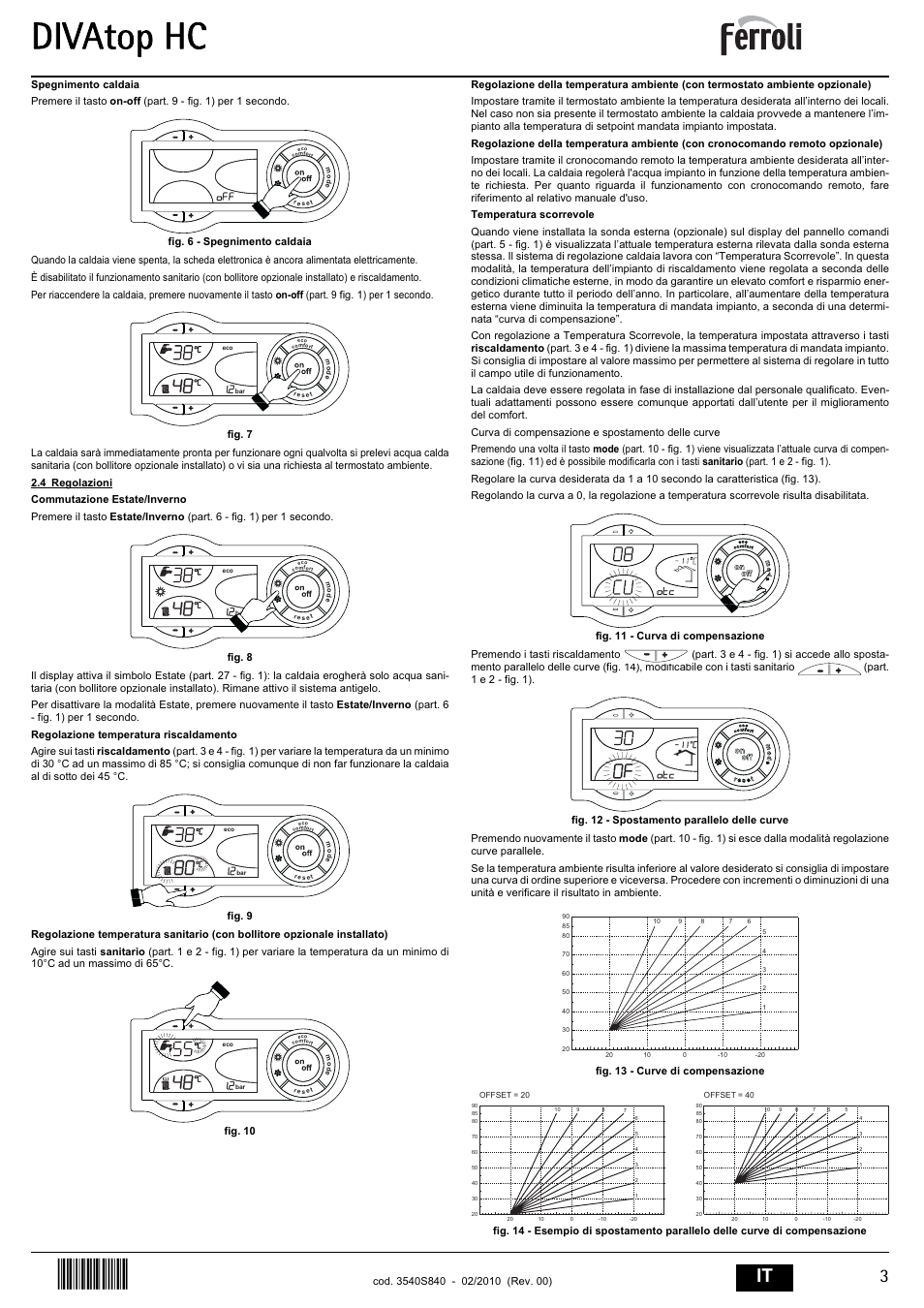 Divatop hc | FERROLI Divatop H C User Manual | Page 3 / 72