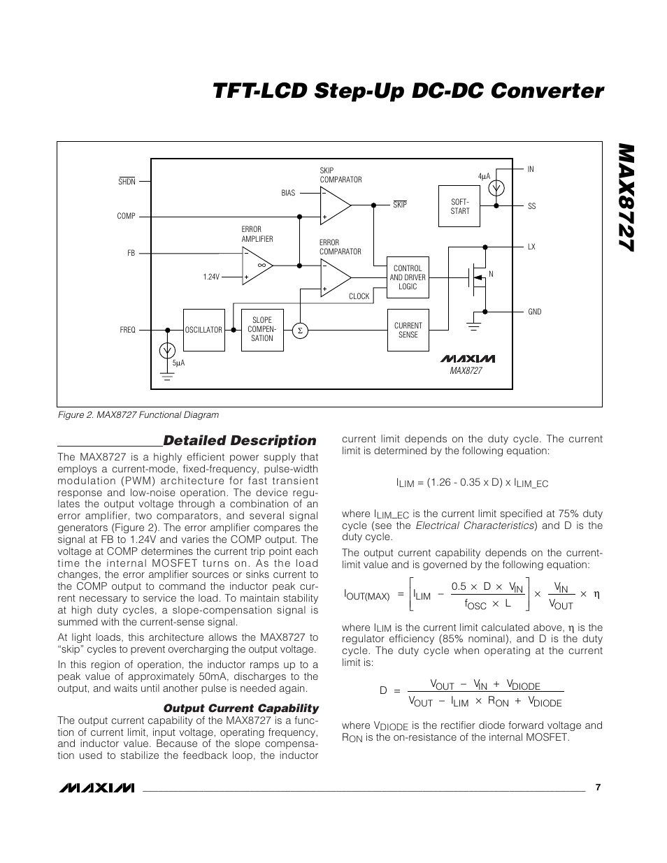 Max8727 tft-lcd step-up dc-dc converter, Detailed description | Rainbow Electronics MAX8727 User Manual | Page 7 / 13