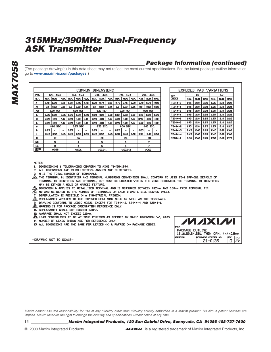 Rainbow Electronics MAX7058 User Manual | Page 14 / 14