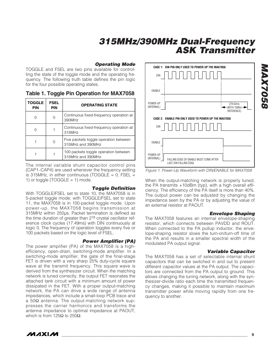 Rainbow Electronics MAX7058 User Manual | Page 9 / 14