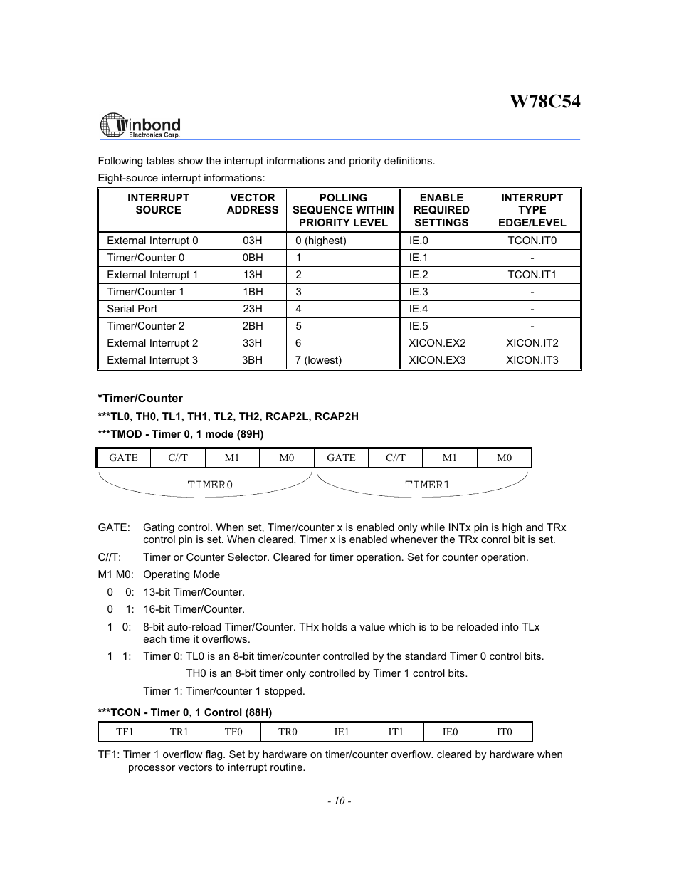 W78c54 | Rainbow Electronics W78C54 User Manual | Page 10 / 16